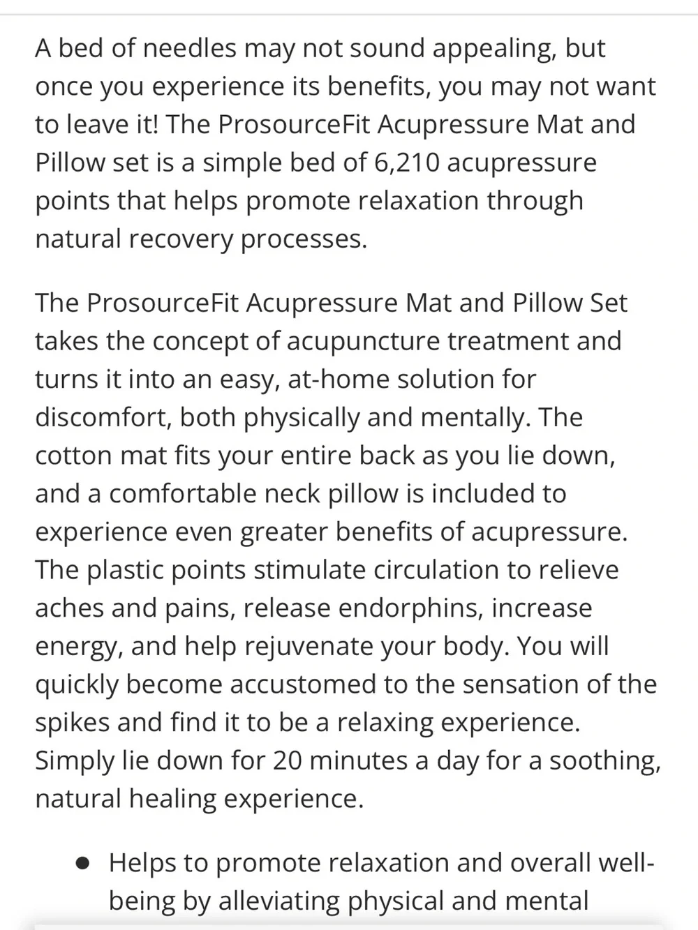 ProsourceFit Foam Acupressure Mat for Home Relaxation, new!